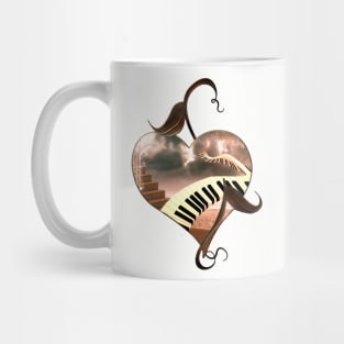 Wonderful curved piano on the beach Mug